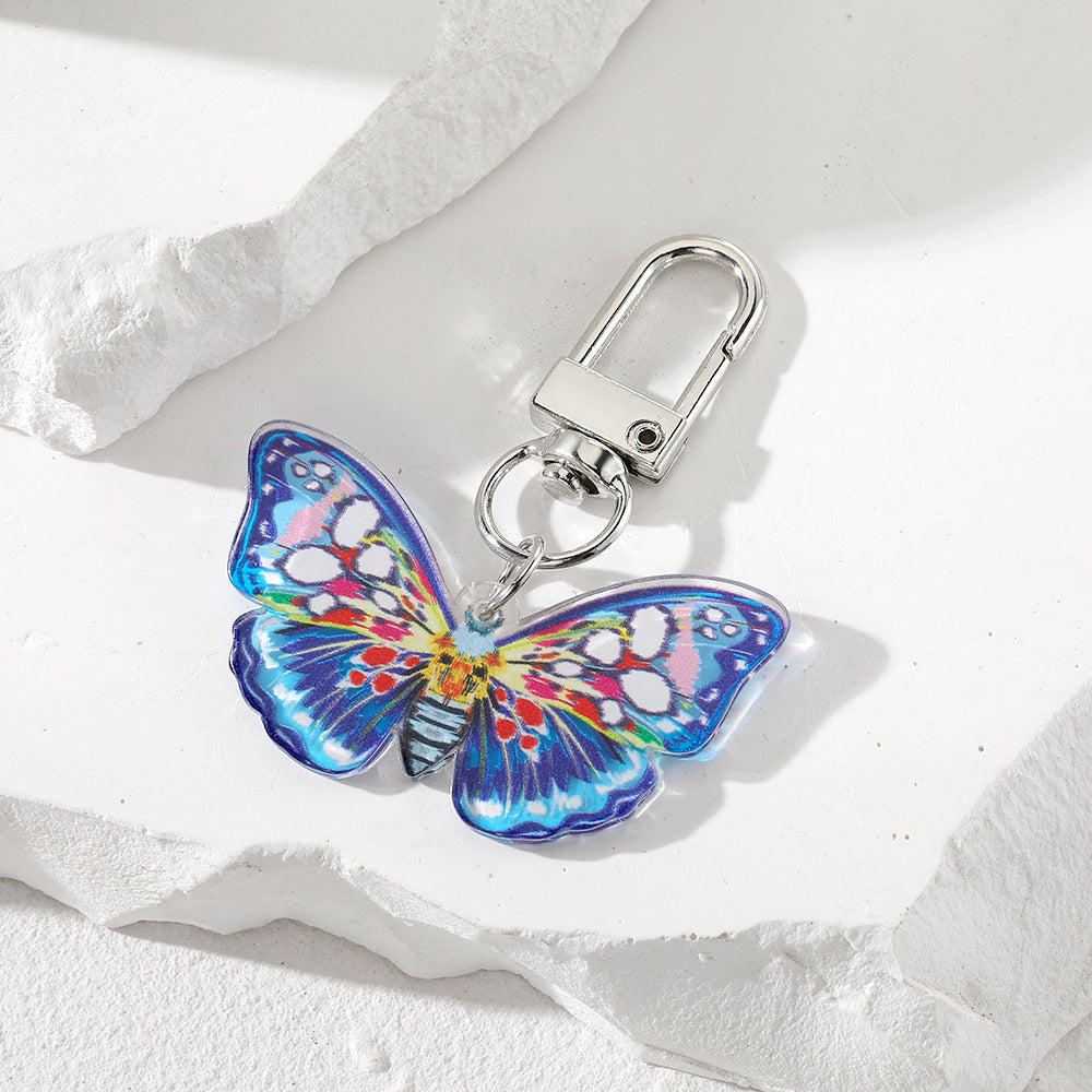 Wholesale 5pcs/pack Acrylic Colored Butterfly Keychain
